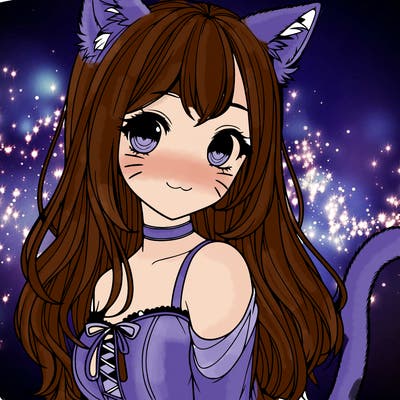 realistic girl with cat ears and a cat tail