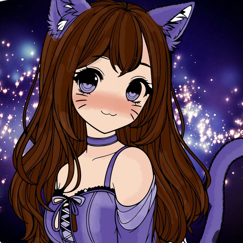 realistic girl with cat ears and a cat tail