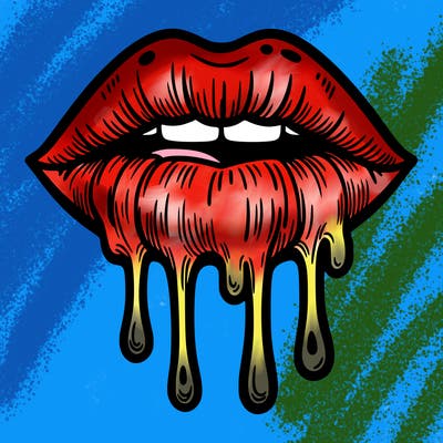 dripping lips