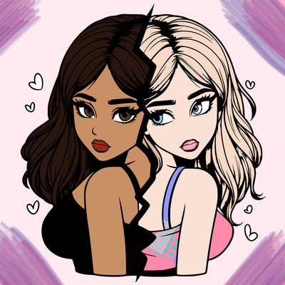 realistic girl split