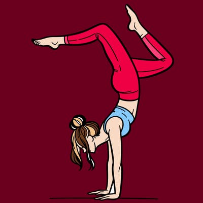 a woman doing a handstand