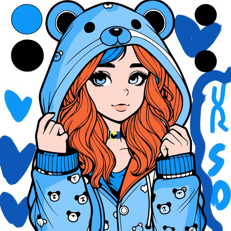 realistic girl in a animal pjs hoodie