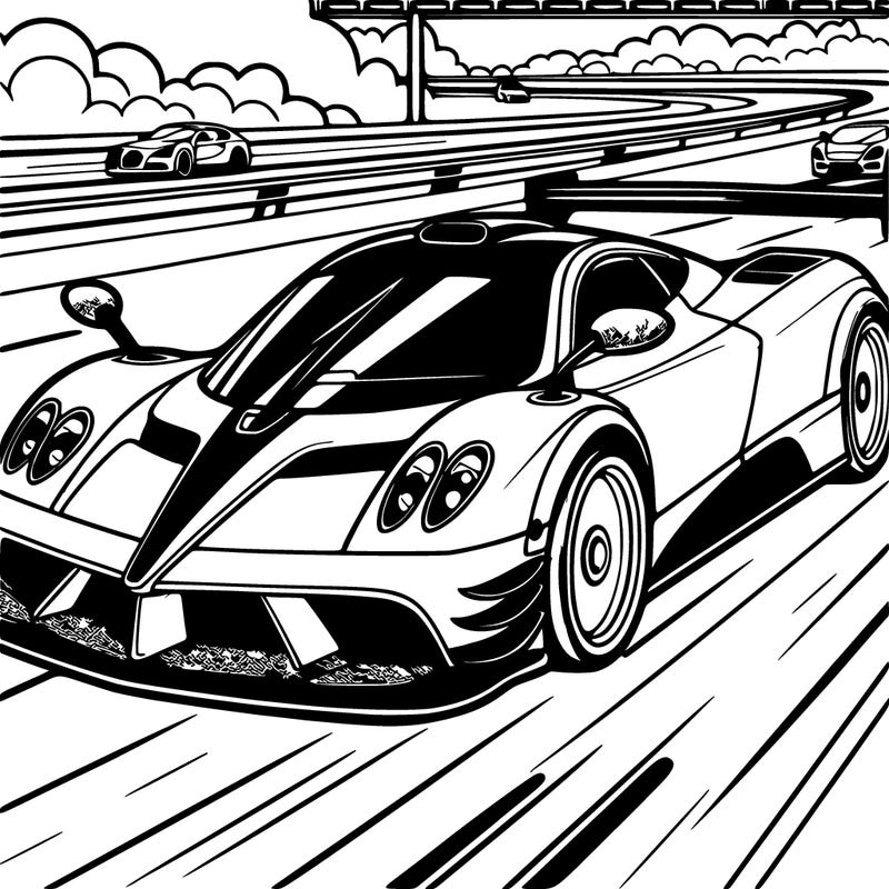 pagani zonda speeding down a highway background
