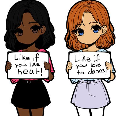 a realistic girl holding a sign