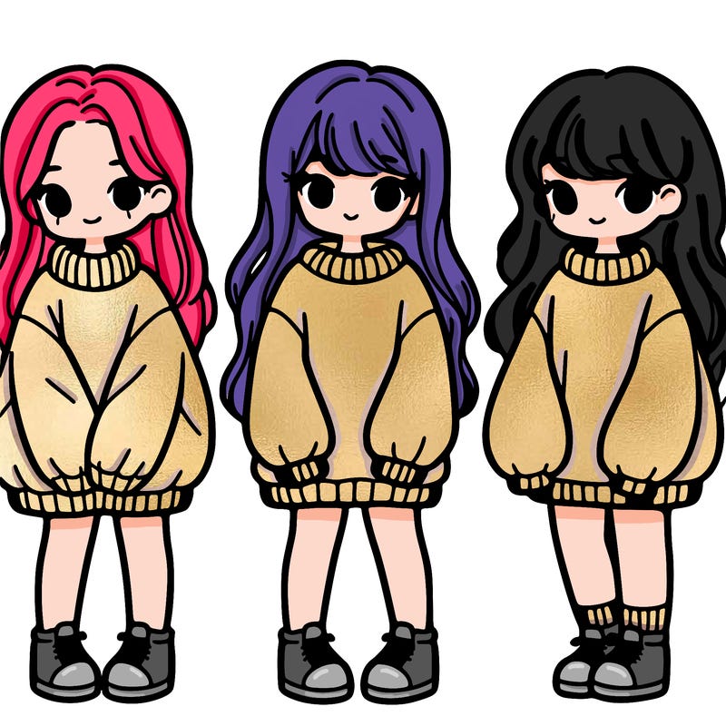 girls with oversized sweaters