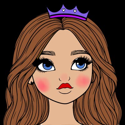 a realistic girl with a crown on