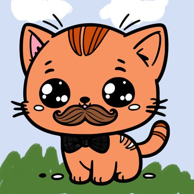 cute kitten with mustache