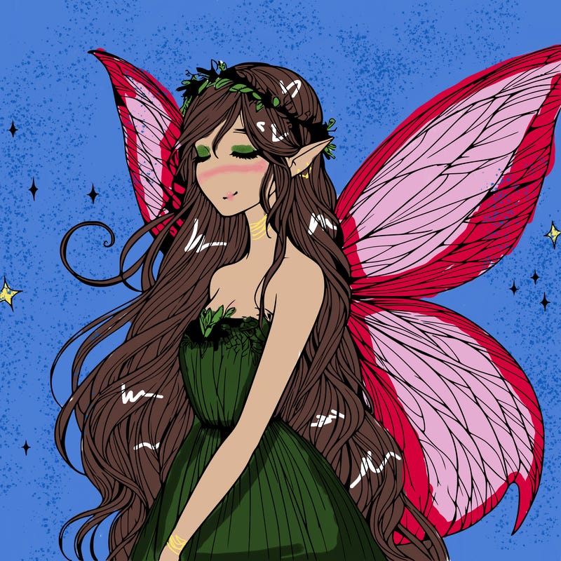 ethereal realistic fairy girl