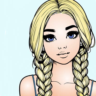 realistic girl with braids