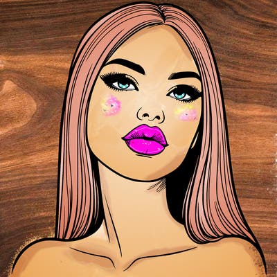 realistic woman with full lips