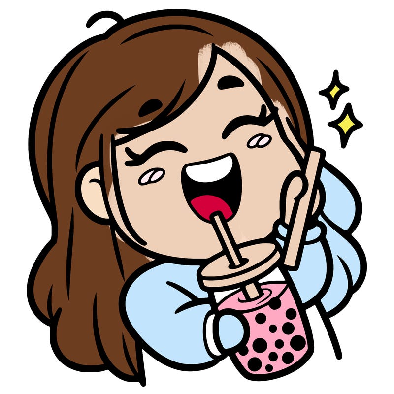 somebody drinking boba