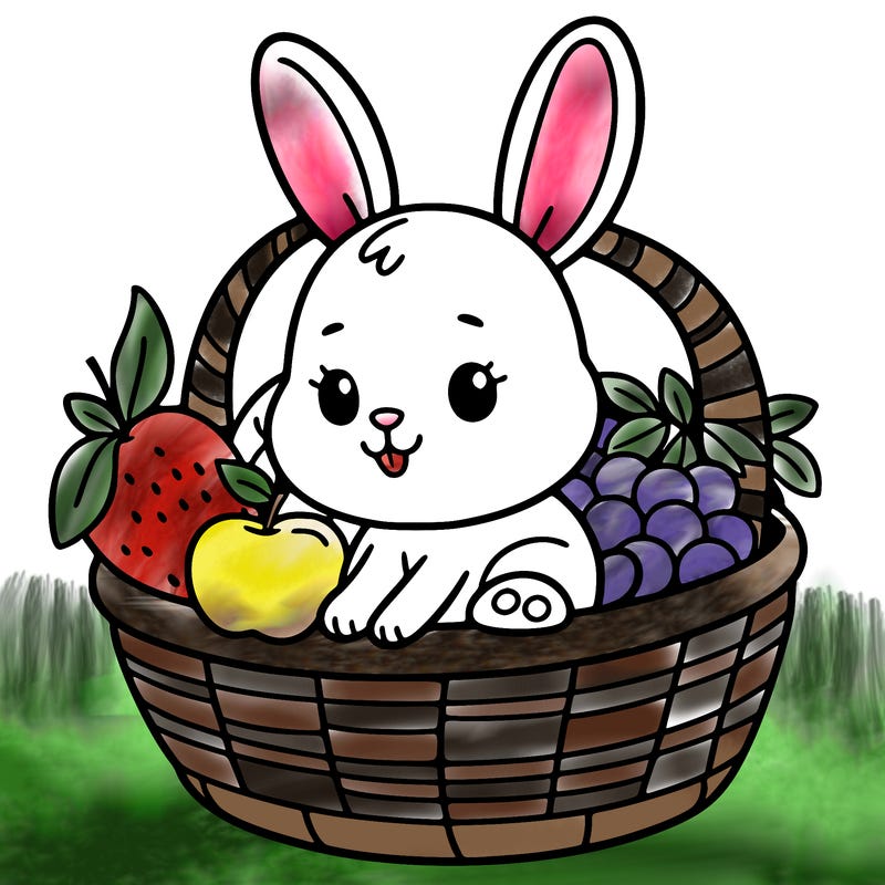 bunny in a fruit basket