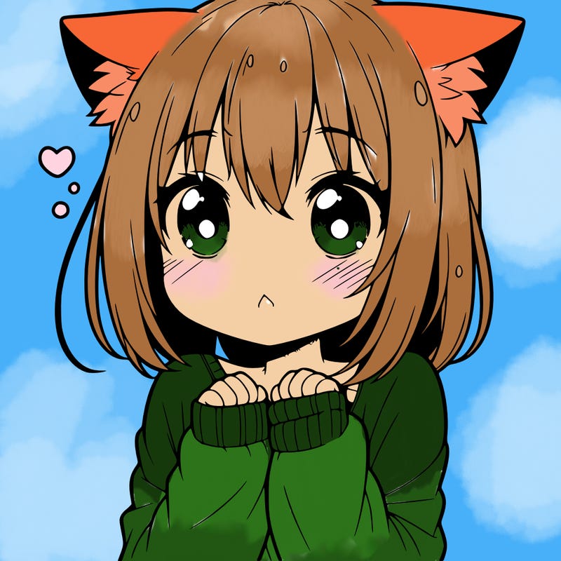 shy anime catgirl
