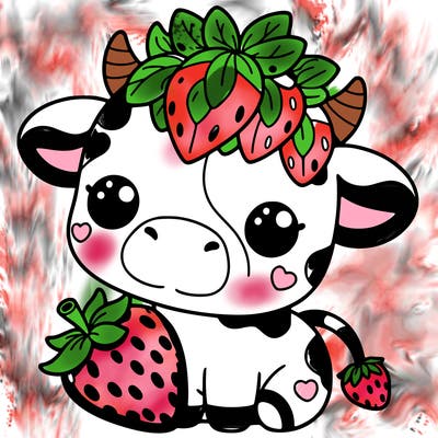 cute strawberry cow