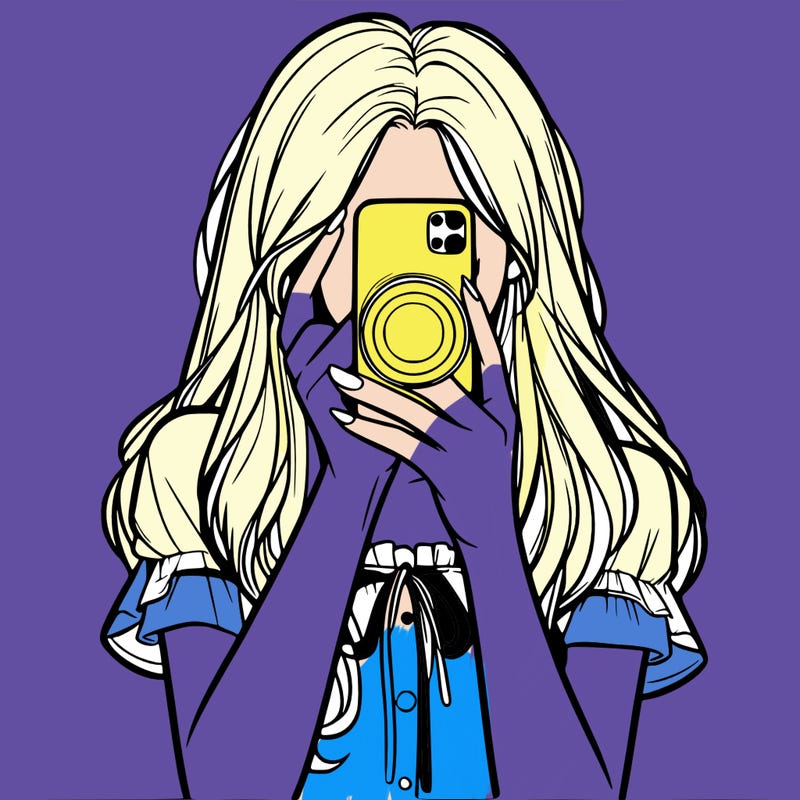 a realistic girl holding her phone taking pictures