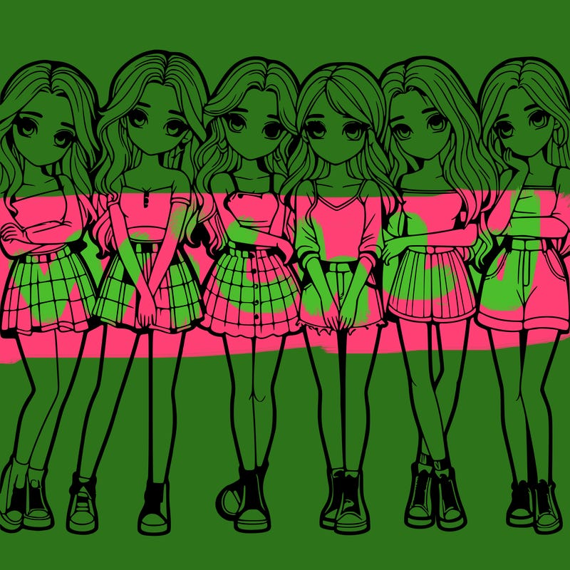 a group of girls realistic