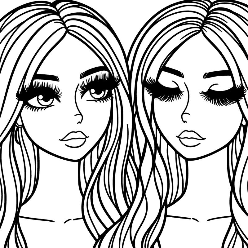 women with long hair and really long eyelashes