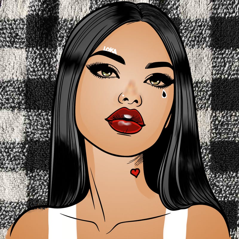 realistic woman with full lips