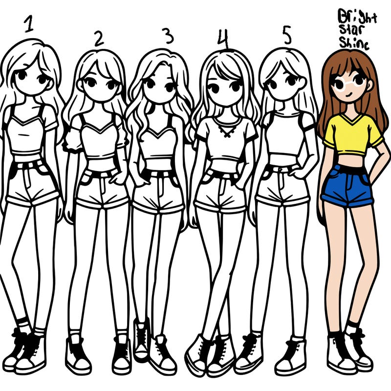 a group of girls wearing crop tops and shorts