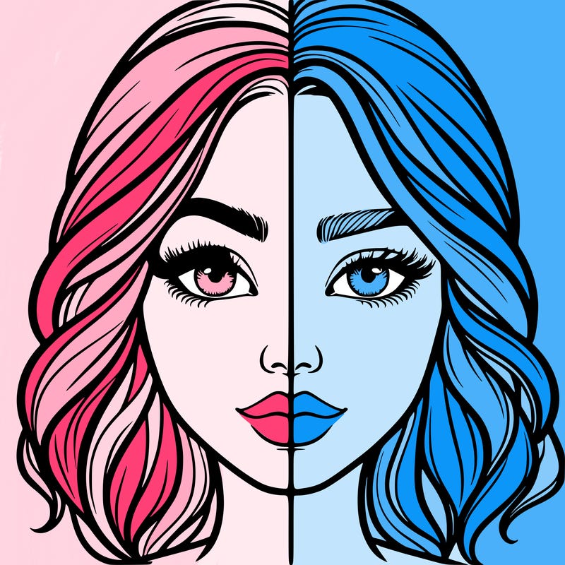 realistic girl split half