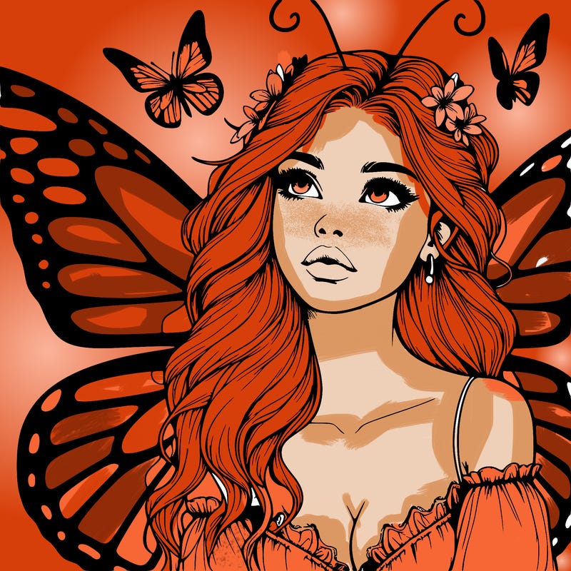 butterfly fairy realistic girl