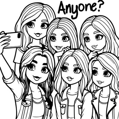 group of girls taking a selfie
