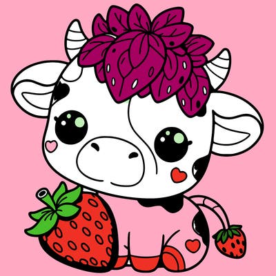 cute strawberry cow