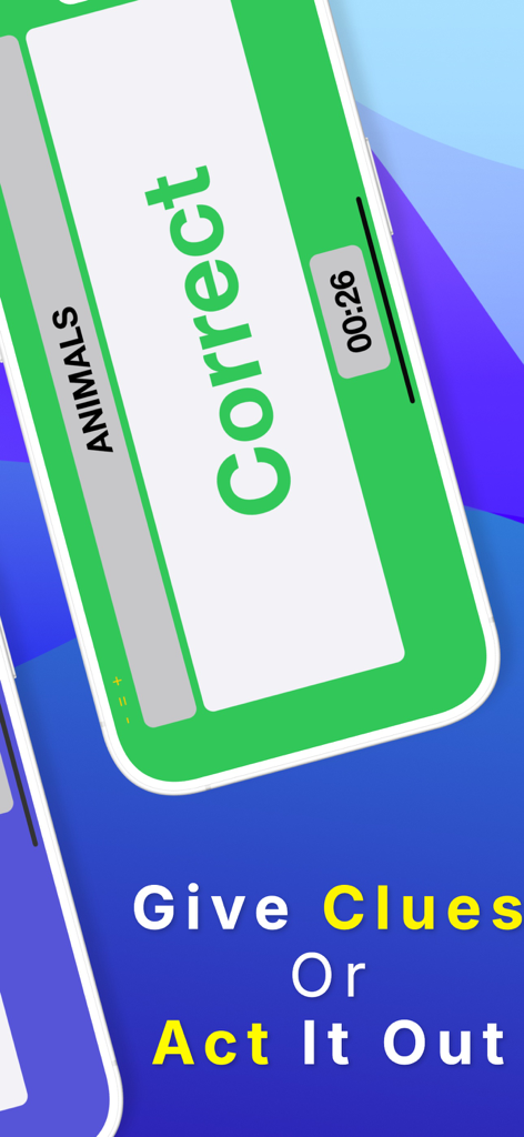 Heads Up 7 Up - Heads Up 7 Up App-Gameplay, das eine richtige Antwort in der Kategorie Tiere zeigt