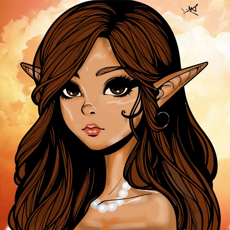 elf girl realistic dark fantasy