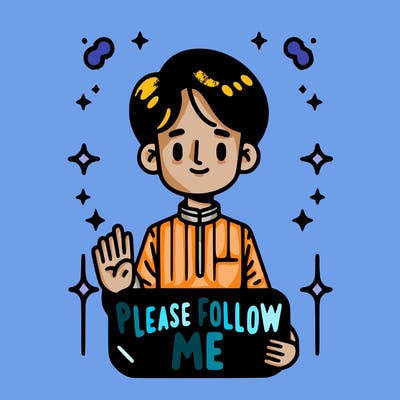 please follow me