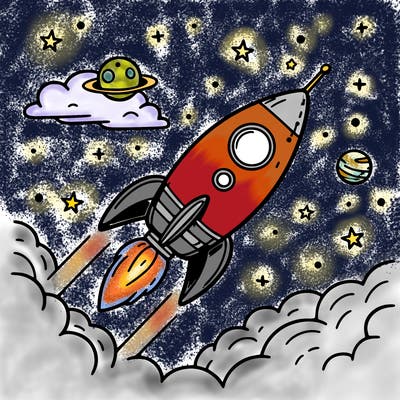 rocket in space