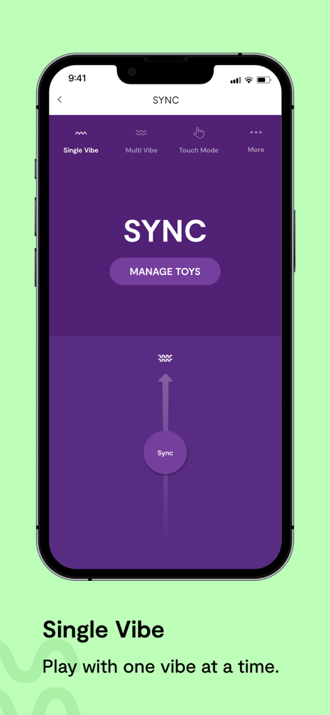 We-Vibe App - Pantalla de smartphone mostrando el modo de control de vibración individual de la app We-Vibe