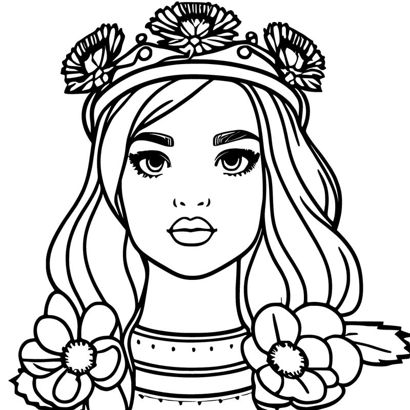 girl with flowers crown