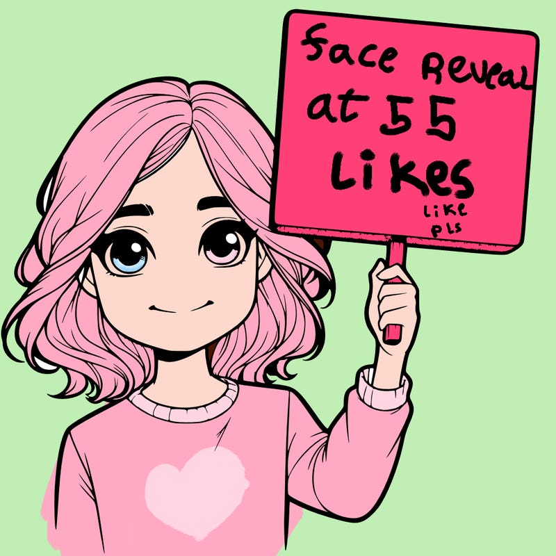 realistic girl holding up a sign