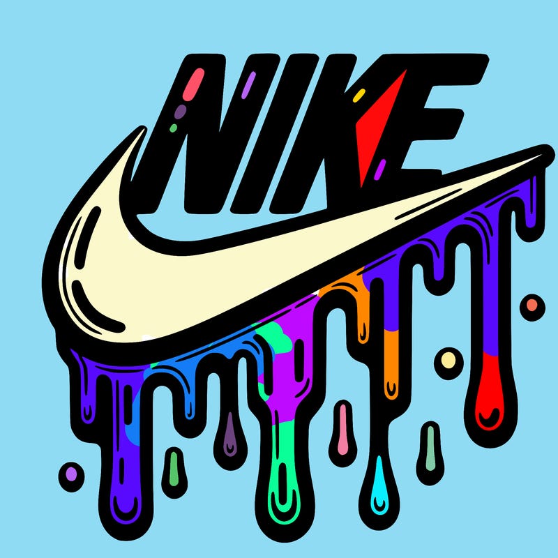 dripping nike logo