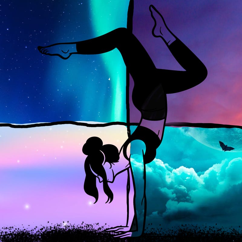 a woman doing a handstand