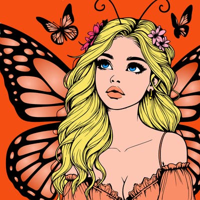 butterfly fairy realistic girl