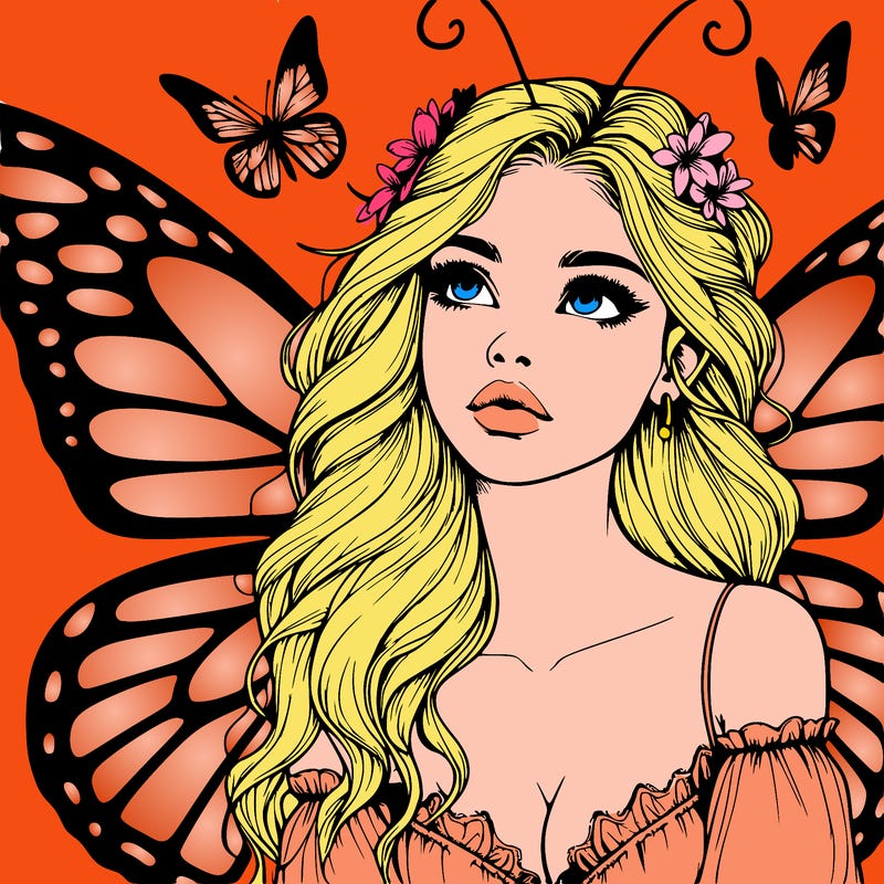 butterfly fairy realistic girl