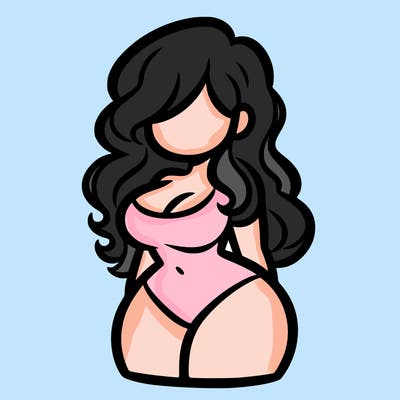 curvy woman with hair