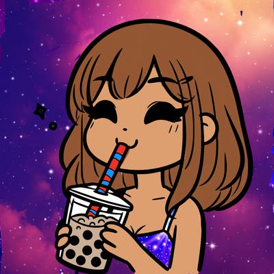 a girl drinking boba