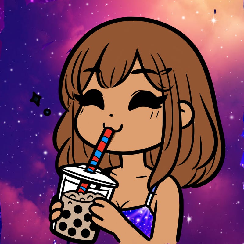 a girl drinking boba