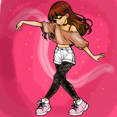 realistic girl danceing