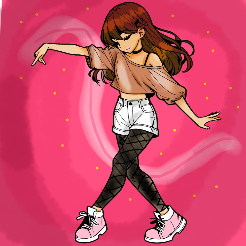 realistic girl danceing