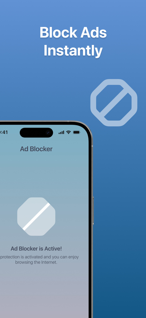 Fortyx VPN ad blocker feature interface on iPhone