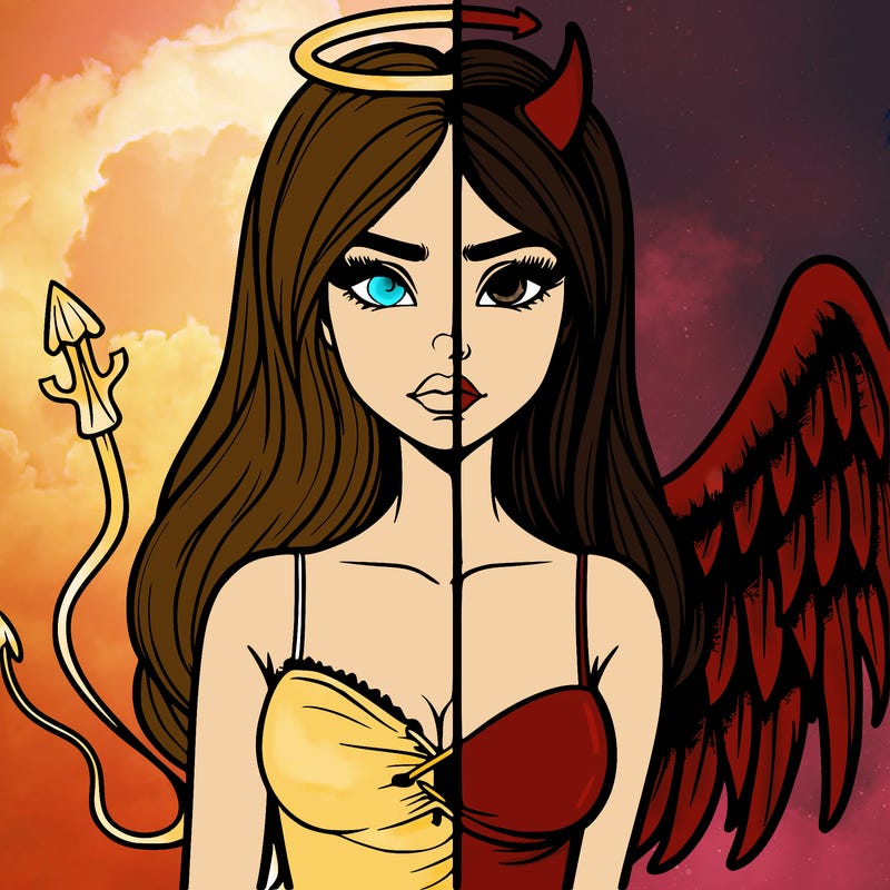 devil vs angel realistic girl