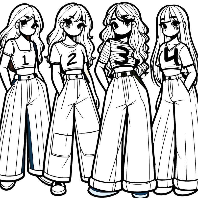 girls with wide pants and a croc top