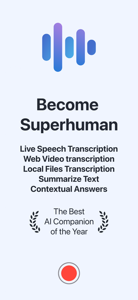 Jotter: Transcribe Voice Video - Promotional screen for Jotter app featuring AI transcription and speech to text capabilities