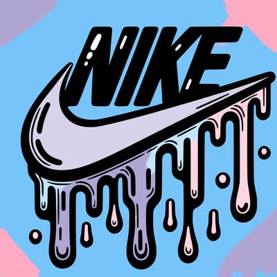 dripping nike logo