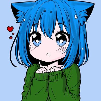shy anime catgirl