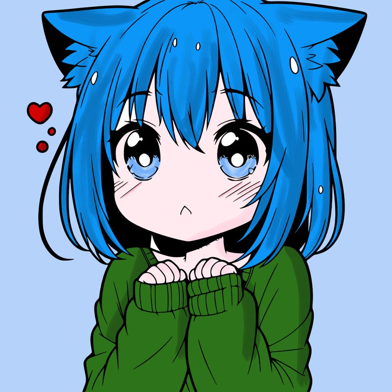 shy anime catgirl